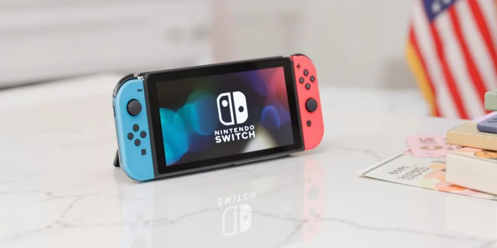 Novo Nintendo Switch 2 com controles em mesa moderna