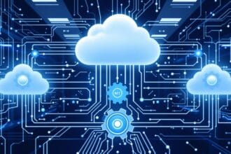 Arquitetura de microservices com servidores e nuvens digitais