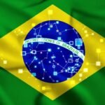 Bandeira do Brasil com blocos digitais