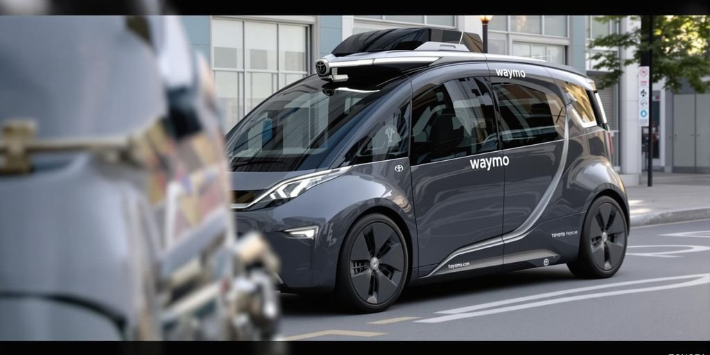 Carro autônomo Waymo, logotipo da Toyota