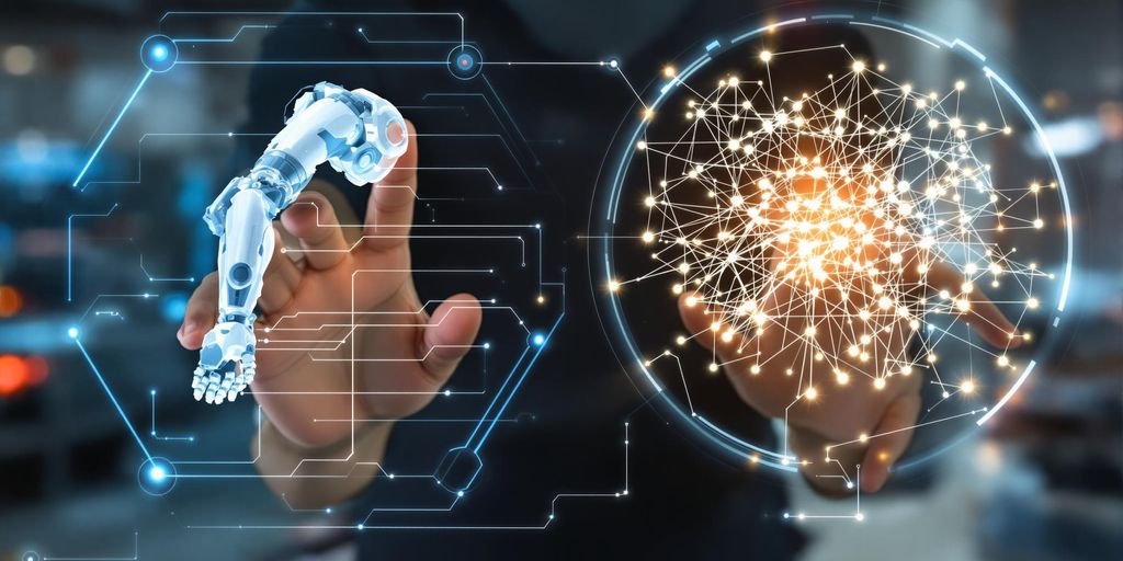 Programador escolhendo entre dois ícones de IA.