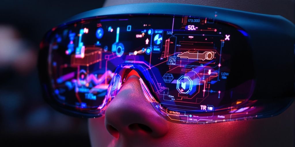 Óculos Android XR imersivos com projeções holográficas.