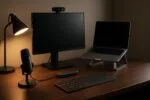 Setup para Programador: 5 equipamentos que fazem diferença de verdade 17 Setup para programador: mesa com teclado mecânico, webcam, microfone USB, hub USB-C e suporte para notebook
